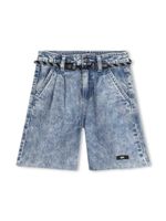 Dkny Kids short en jean à effet délavé - Bleu