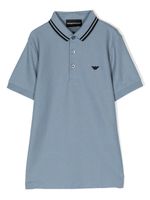 Emporio Armani Kids polo en coton à manches courtes - Bleu