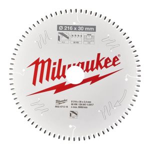 Milwaukee Accessoires Cirkelzaagblad MS Alu216x30x2,4x80TF neg. - 4932471319