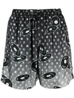 AMIRI Falling Records silk shorts - Noir - thumbnail