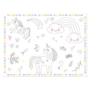 Folat BV Inkleurbare Placemats Unicorns & Rainbows, 6st.