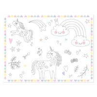 Folat BV Inkleurbare Placemats Unicorns & Rainbows, 6st. - thumbnail