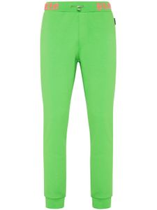 Philipp Plein pantalon de jogging Skull and Bones à taille logo - Vert