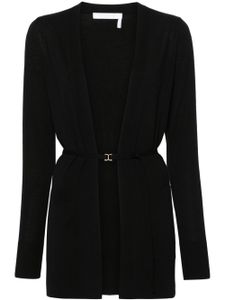 Chloé cardigan ceinturé en maille fine - Noir