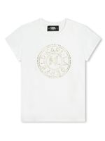 Karl Lagerfeld Kids t-shirt en jersey à logo strassé - Blanc