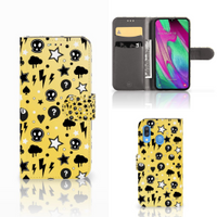 Telefoonhoesje met Naam Samsung Galaxy A40 Punk Geel