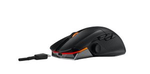 Asus ROG Chakram X Origin Gaming-muis Radiografisch, Bluetooth, USB Optisch Zwart, Zilver 11 Toetsen 36000 dpi Verlicht