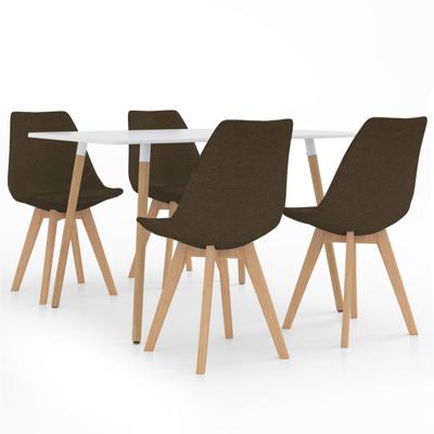 vidaXL 5-delige Eethoek bruin