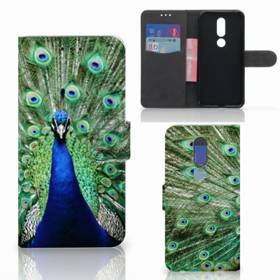 Nokia 7.1 Telefoonhoesje met Pasjes Pauw Nokia 7.1 Telefoonhoesje met Pasjes Pauw