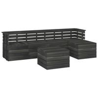 vidaXL 6-delige Loungeset pallet massief grenenhout donkergrijs