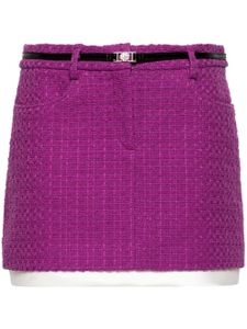 Maje belted tweed miniskirt - Violet