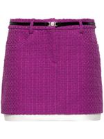 Maje belted tweed miniskirt - Violet