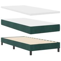 vidaXL Boxspringbed met Matras Donkergroen 100x200 cm Fluweel
