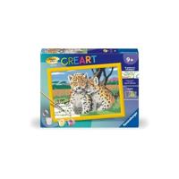 Ravensburger - CreArt Kids 18 x 24 cm – kunstnummer – kleine luipaarden – schilderset op nummer – vanaf 9 jaar – 25832