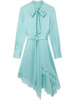 Stella McCartney robe Double à ourlet bordé de dentelle - Bleu