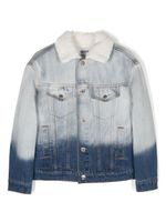 Moschino Kids veste en jean à logo brodé - Bleu