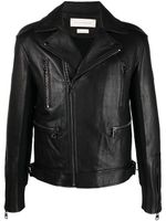 Alexander McQueen veste de moto à bords en cuir - Noir - thumbnail