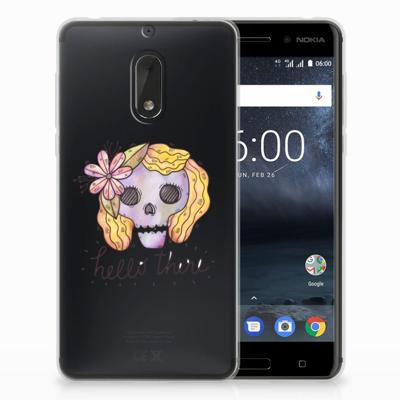 Silicone Back Case Nokia 6 Boho Skull Silicone Back Case Nokia 6 Boho Skull