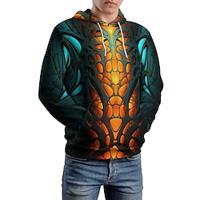 Grafische arcering herenmode 3D-print hoodie vakantie streetwear hoodies lichtgeel bedrukt fleece met capuchon winter lente herfst designer sweatshirt met capuchon Lightinthebox