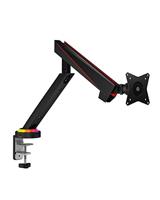 ICY BOX Gaming Monitor houder met RGB voor 1 monitor tot 32 inch (tot 8 kg, VESA 75x75/100x100), geïntegreerde hub, 2x USB 3.0, microfoon-/hoofdtelefoonaansluiting