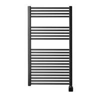 Sanicare elektrische design radiator 60x112cm zwart met Bluetooth en thermostaat rechts zwart