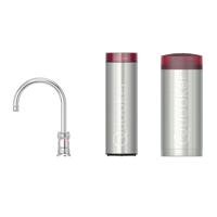 Quooker Classic Nordic Round kokendwaterkraan - draaibare uitloop - Combi incl. Cube reservoir - Warm / kokend / bruisend / gefilterd water - Chroom 22CNRCHR-CUBE