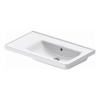 Wastafel Duravit D-Neo Rand Overloop Kraanvlak Zonder Kraangat 80 cm Hoogglans Wit Rechts Duravit - thumbnail