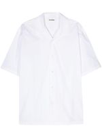 Jil Sander chemise en popeline à col italien - Blanc