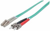 intellinet 751124 glasvezel LWL Fiber Optic kabel Duplex LC/ST (50/125) OM3 3m Aqua