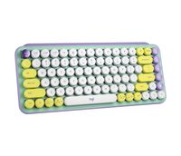 Logitech Pop Keys toetsenbord RF-draadloos + Bluetooth QWERTY US International Muntkleur, Violet, Wit, Geel - thumbnail