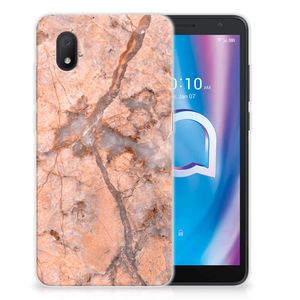 Alcatel 1B (2020) TPU Siliconen Hoesje Marmer Oranje