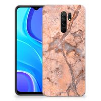 Xiaomi Redmi 9 TPU Siliconen Hoesje Marmer Oranje