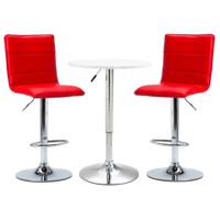 vidaXL 3-delige Barset kunstleer wit