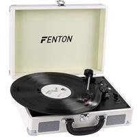 Fenton RP115D Retro Platenspeler in Koffer met Ingebouwde Speakers, Bluetooth en USB - Wit