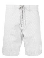 Thom Browne short de bain à rayures - Blanc