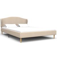 vidaXL Bedframe stof beige 135x190 cm