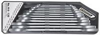 GEDORE Dubbele steeksleutelset, set 12-delig in houder, SW 6-32 mm, metrisch, plat, moersleutelset, mat verchroomd, H 6-120