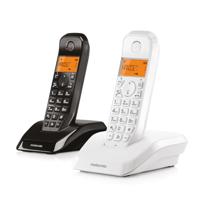 Motorola Voice - S1202 Digitale draadloze telefoon S12-serie met oproepblokkering en 'Niet storen', handsfree luidspreker, telefoonboek voor maximaal 50 namen en nummers, zwart-wit