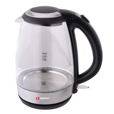 Alpina Waterkoker - Elektrisch - LED - Glas - RVS - Snoerloos - 1,7 Liter Alpina Waterkoker - Elektrisch - LED - Glas - RVS - Snoerloos - 1,7 Liter