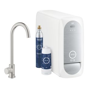 Bruisendwater Keukenkraan Grohe Blue Home Mono Starterkit Chilled en Sparkling Water C Uitloop Chroom