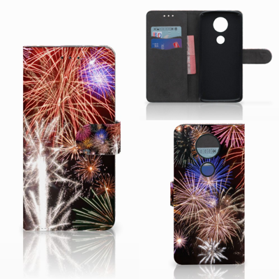 Motorola Moto E5 Plus Wallet Case met Pasjes Vuurwerk Motorola Moto E5 Plus Wallet Case met Pasjes Vuurwerk