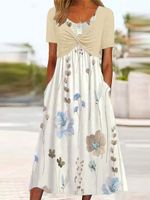 Casual Floral Short Sleeve Two-Piece Set - thumbnail