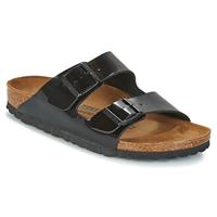 Birkenstock Arizona Birko-Flor Lak, damessandalen, open teen, smal, zwart, 37 EU, Zwart, 37 EU Étroit