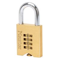 Masterlock 50mm - solid brass body - 32mm hardened steel shackle, 9mm diam. - 4-d - 651EURD