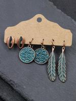 Vintage Schelp Legering oorbellen 3 STUKS