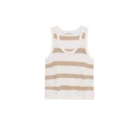 Violeta by Mango gestreepte gebreide top ecru/beige