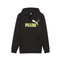 PUMA Essentials+ 2 College Big Logo Fleece Hoodie Zwart Felgeel Wit