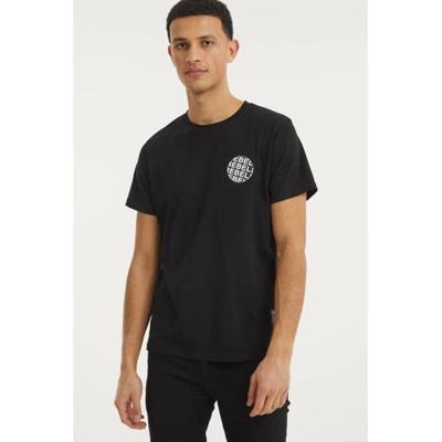 Redefined Rebel T-shirt Jace met printopdruk zwart
