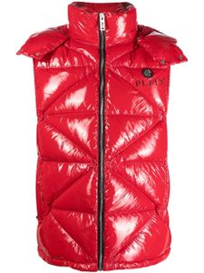 Philipp Plein gilet matelassé à effet de brillance - Rouge