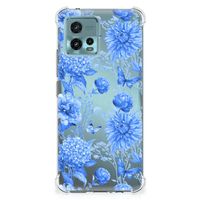 Case voor Motorola Moto G72 Flowers Blue